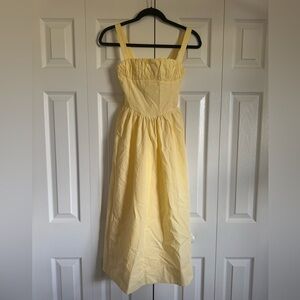 Anthropologie Butter Yellow Smocked Dress